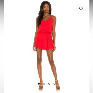 Smocked red cami mini dress